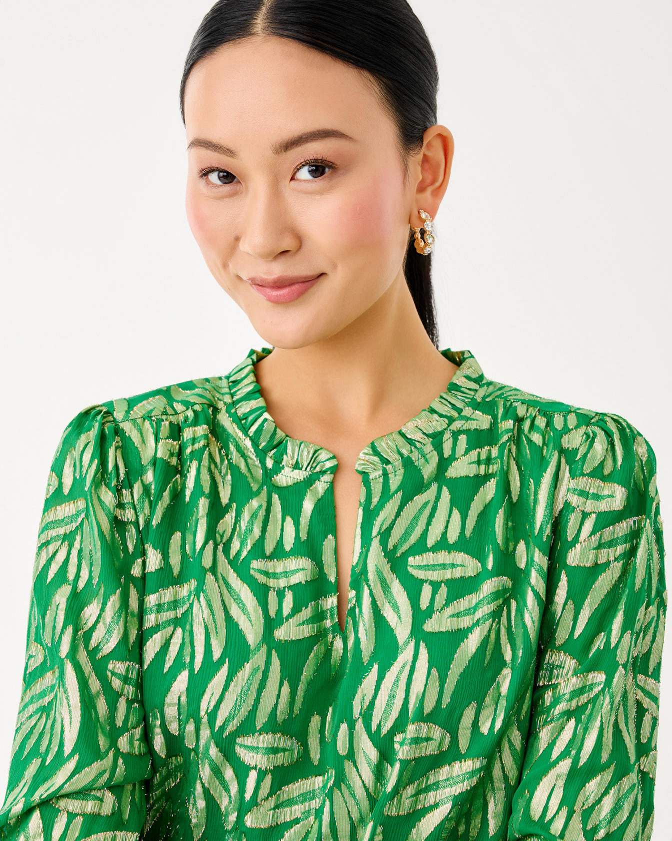 Giana Long Sleeve Silk Top - Image 8