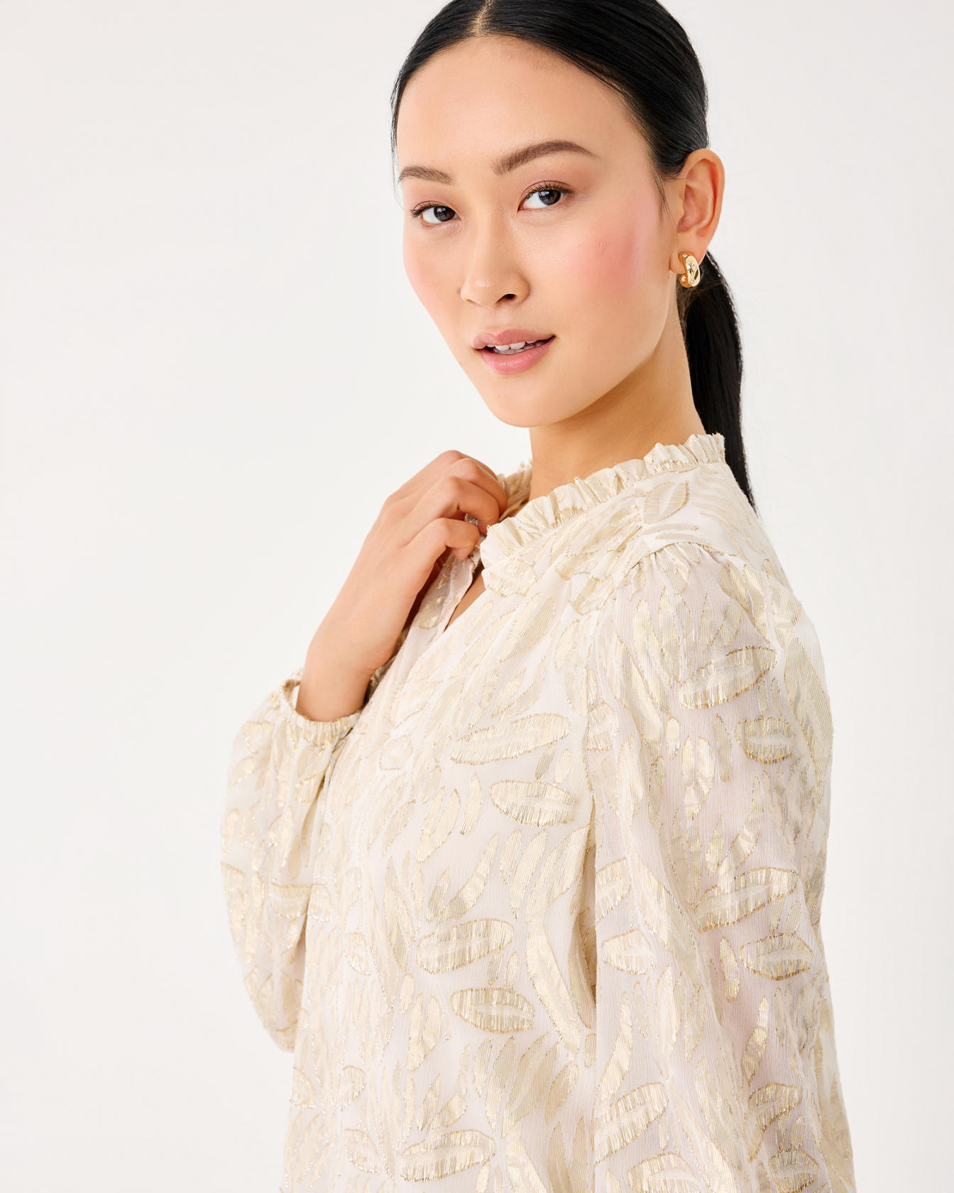 Giana Long Sleeve Silk Top - Image 3