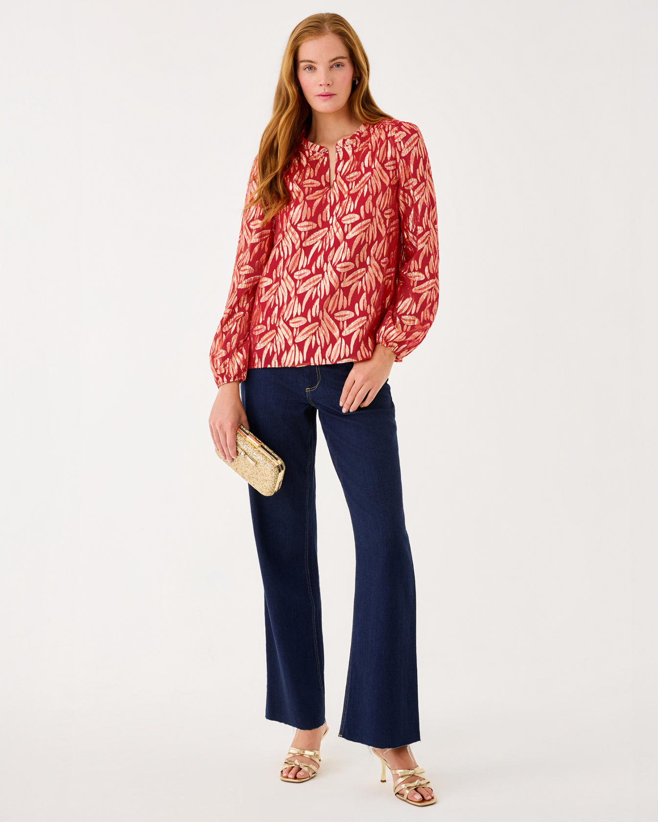 Giana Long Sleeve Silk Top - Image 14