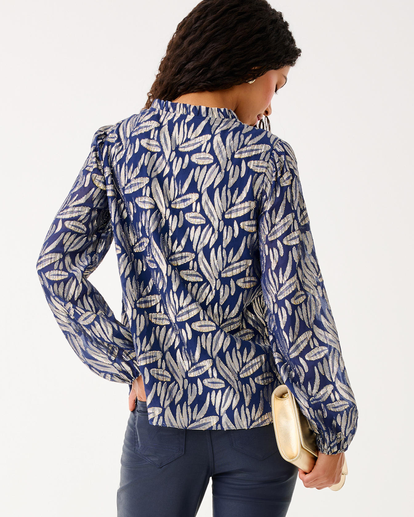 Giana Long Sleeve Silk Top - Image 12