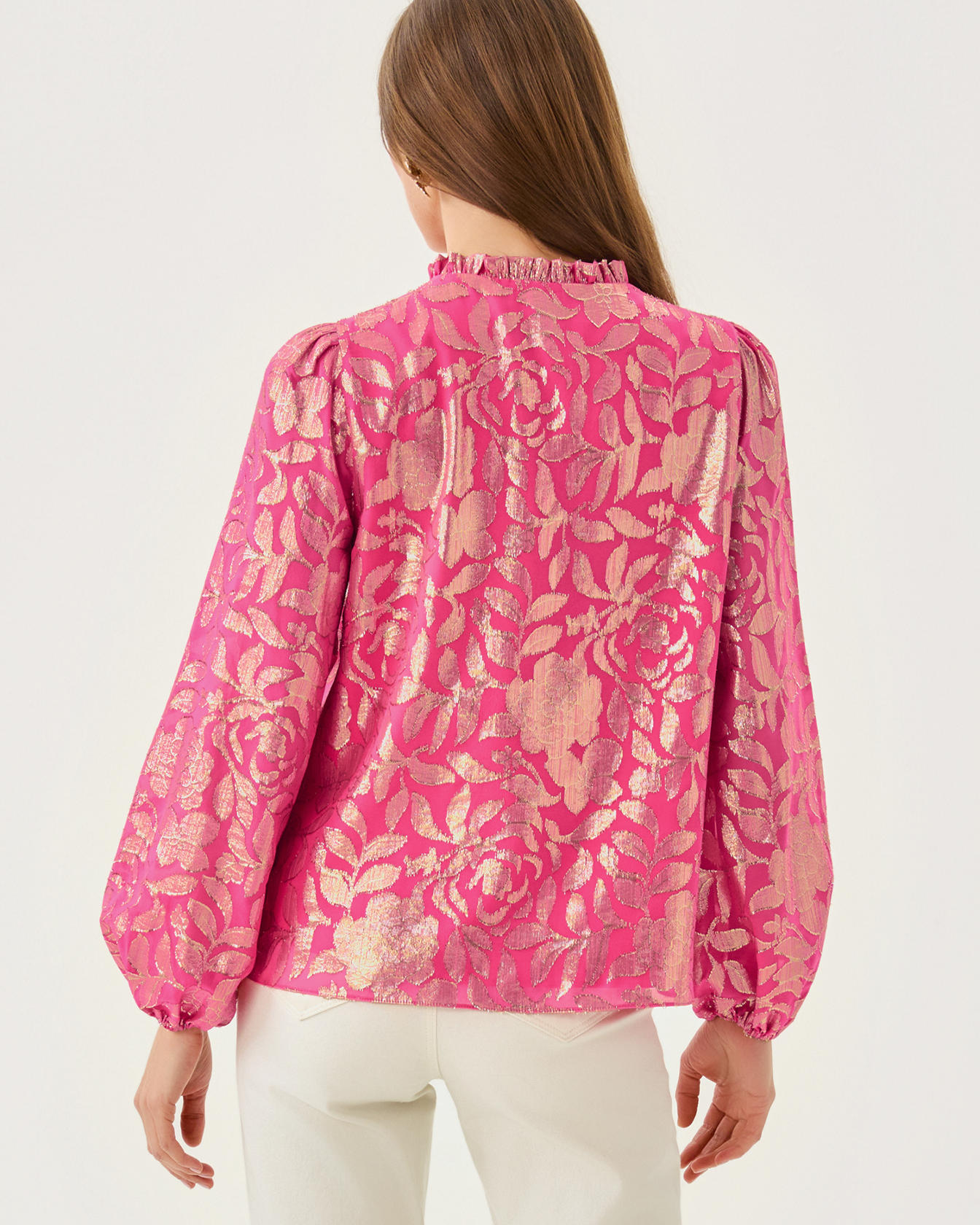 Giana Long Sleeve Silk Top - Image 18