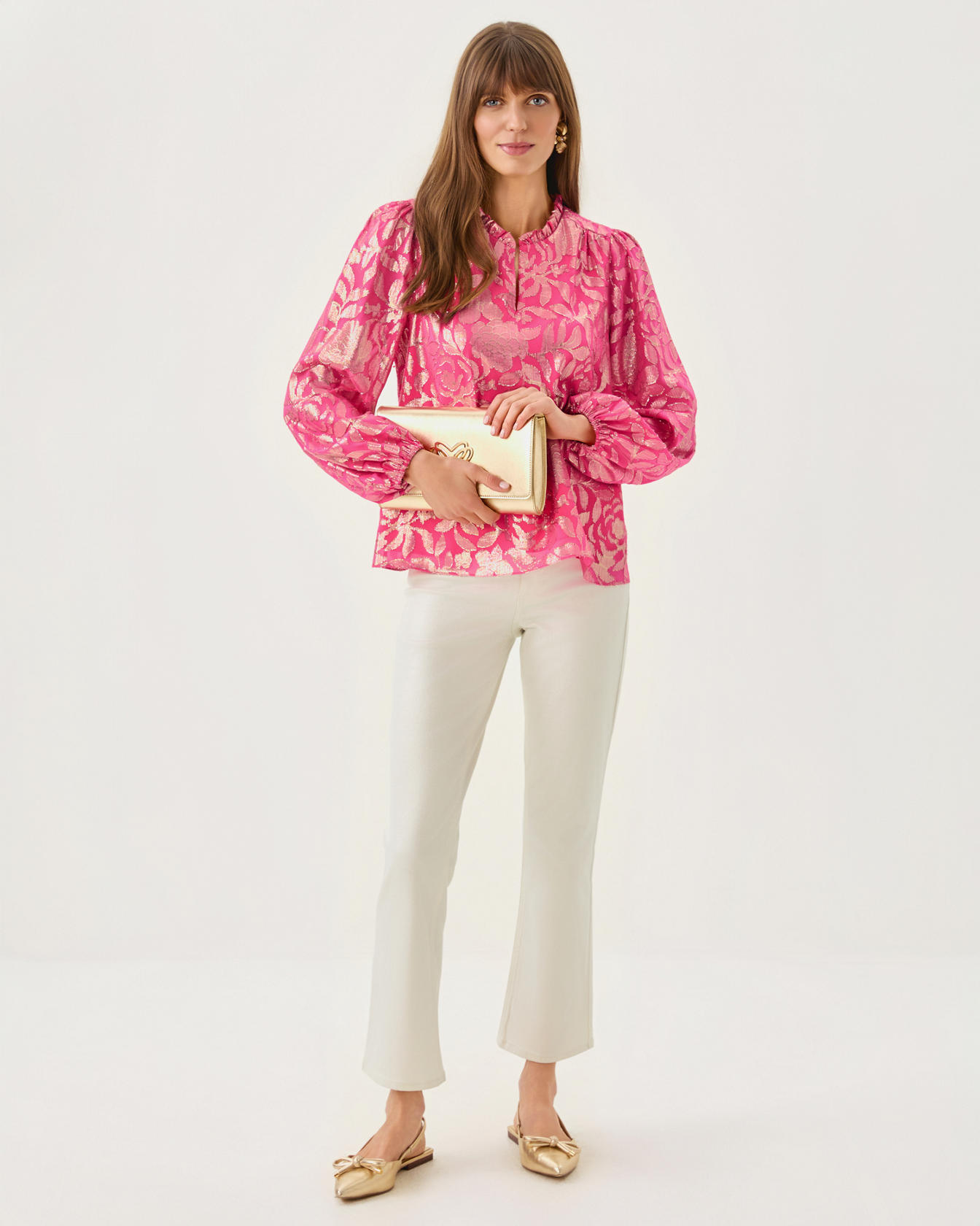 Giana Long Sleeve Silk Top - Image 9