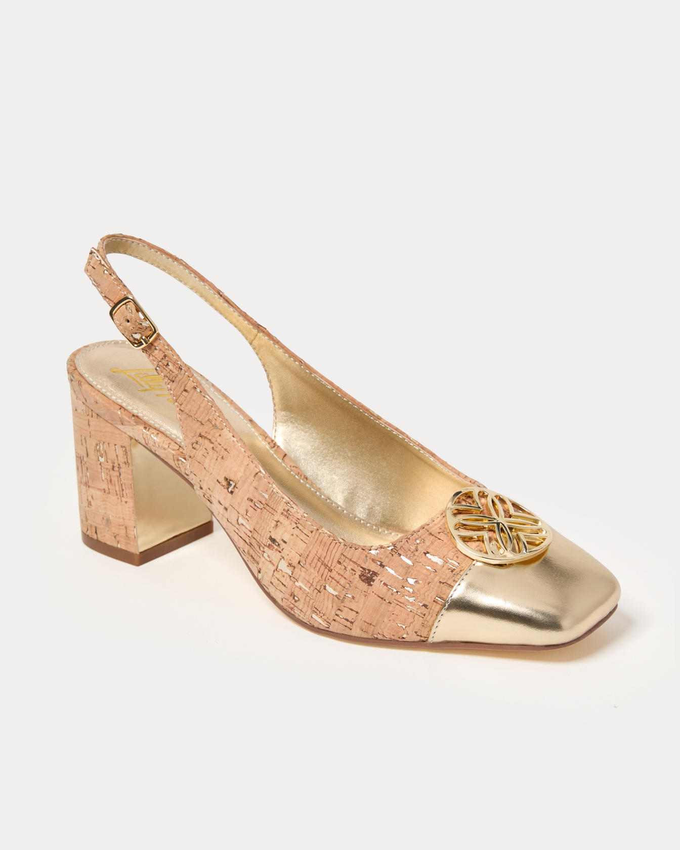 Mari Cork Slingback Pumps