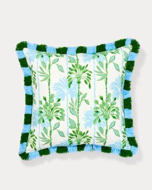Pillow Cover With Striped Fringe