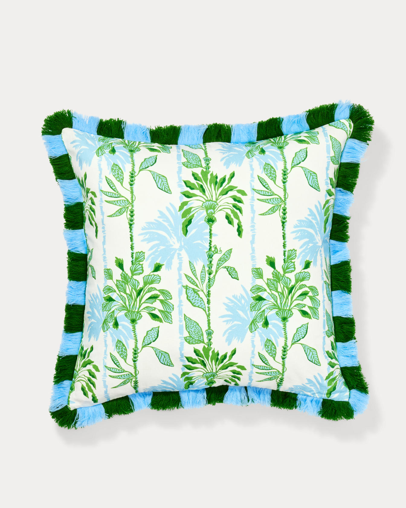 Pillow Cover With Striped Fringe