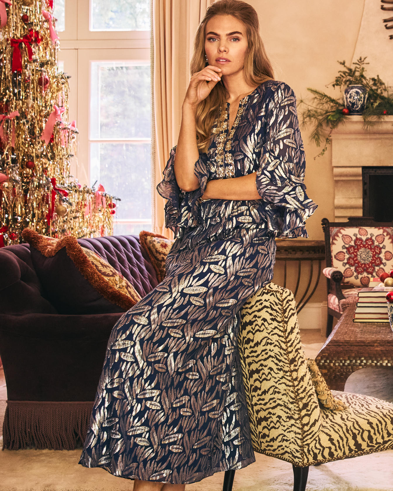 Bellina Silk Maxi Caftan