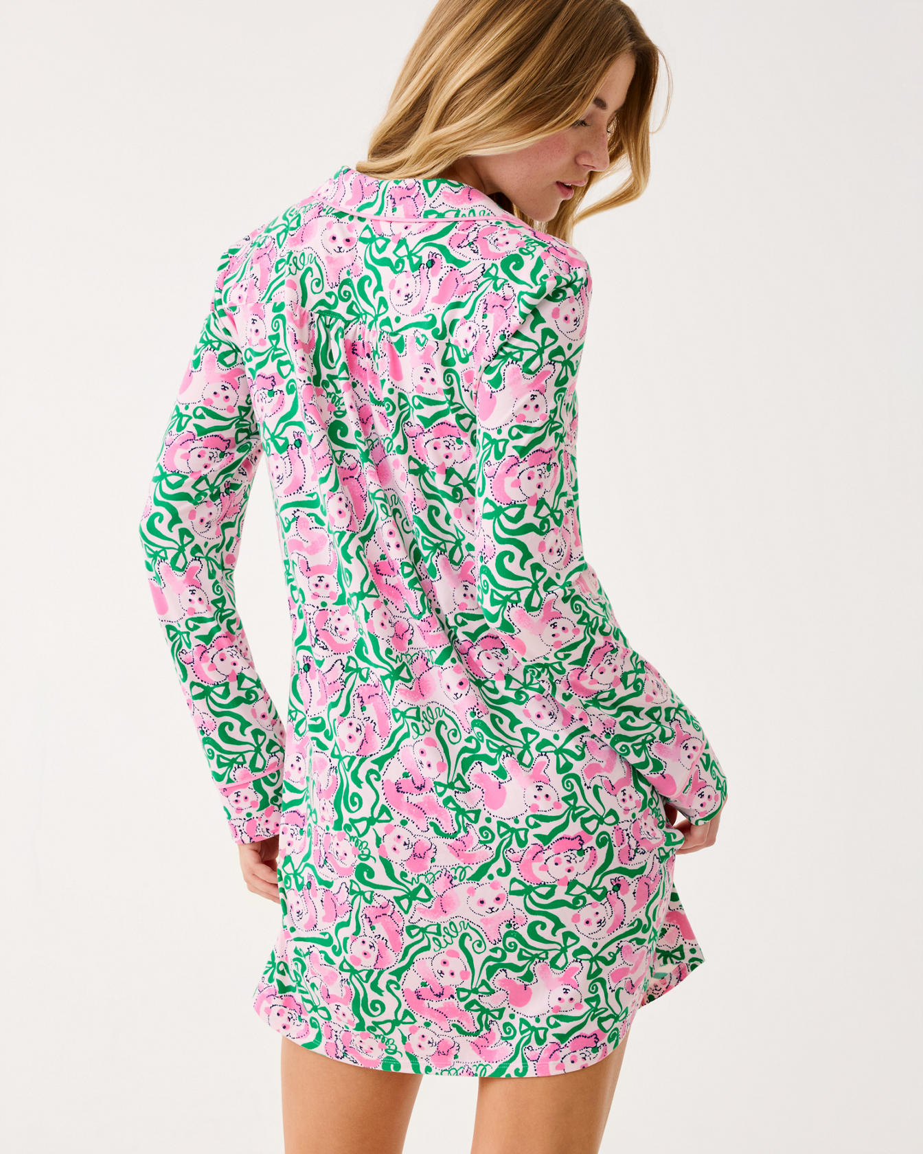 Brona Pajama Sleep Dress - Image 2