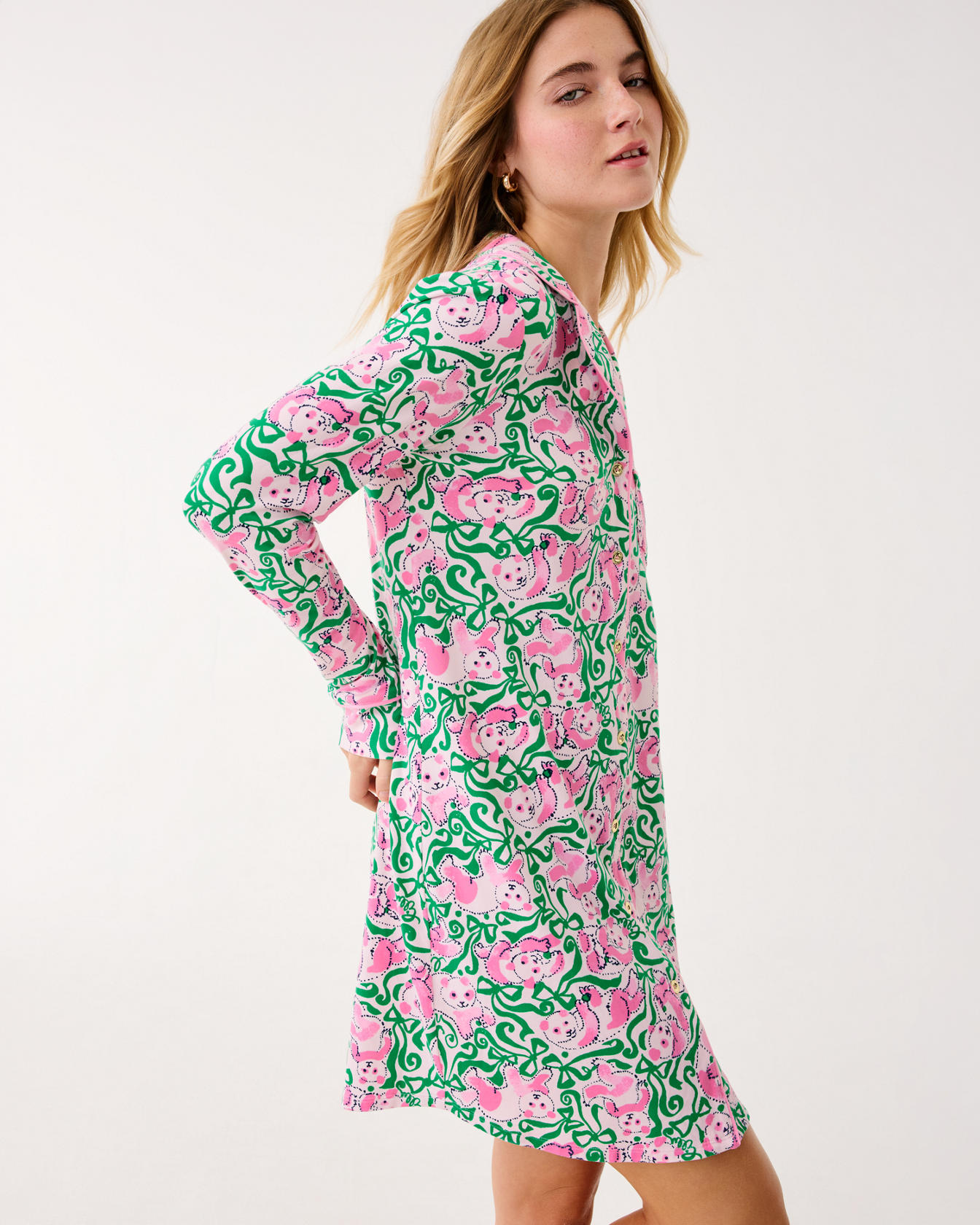 Brona Pajama Sleep Dress - Image 3
