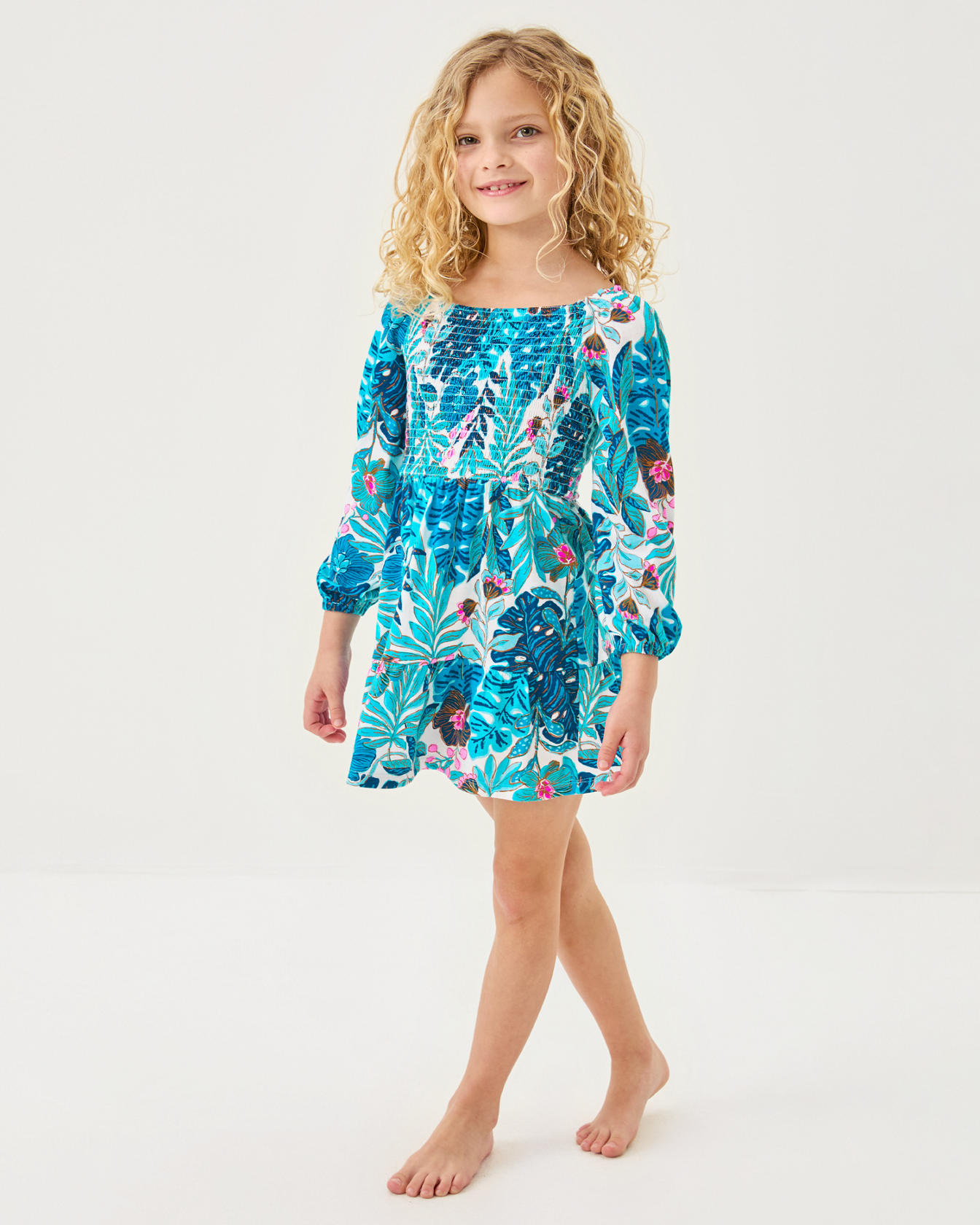 Girls Mini Jilly Long Sleeve Dress - Image 3