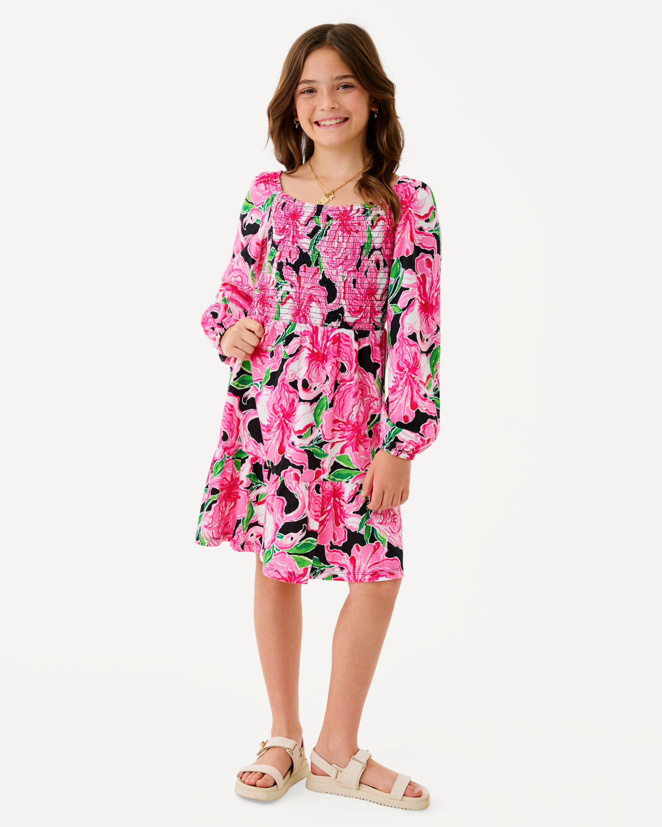 Girls Mini Jilly Long Sleeve Dress - Image 6