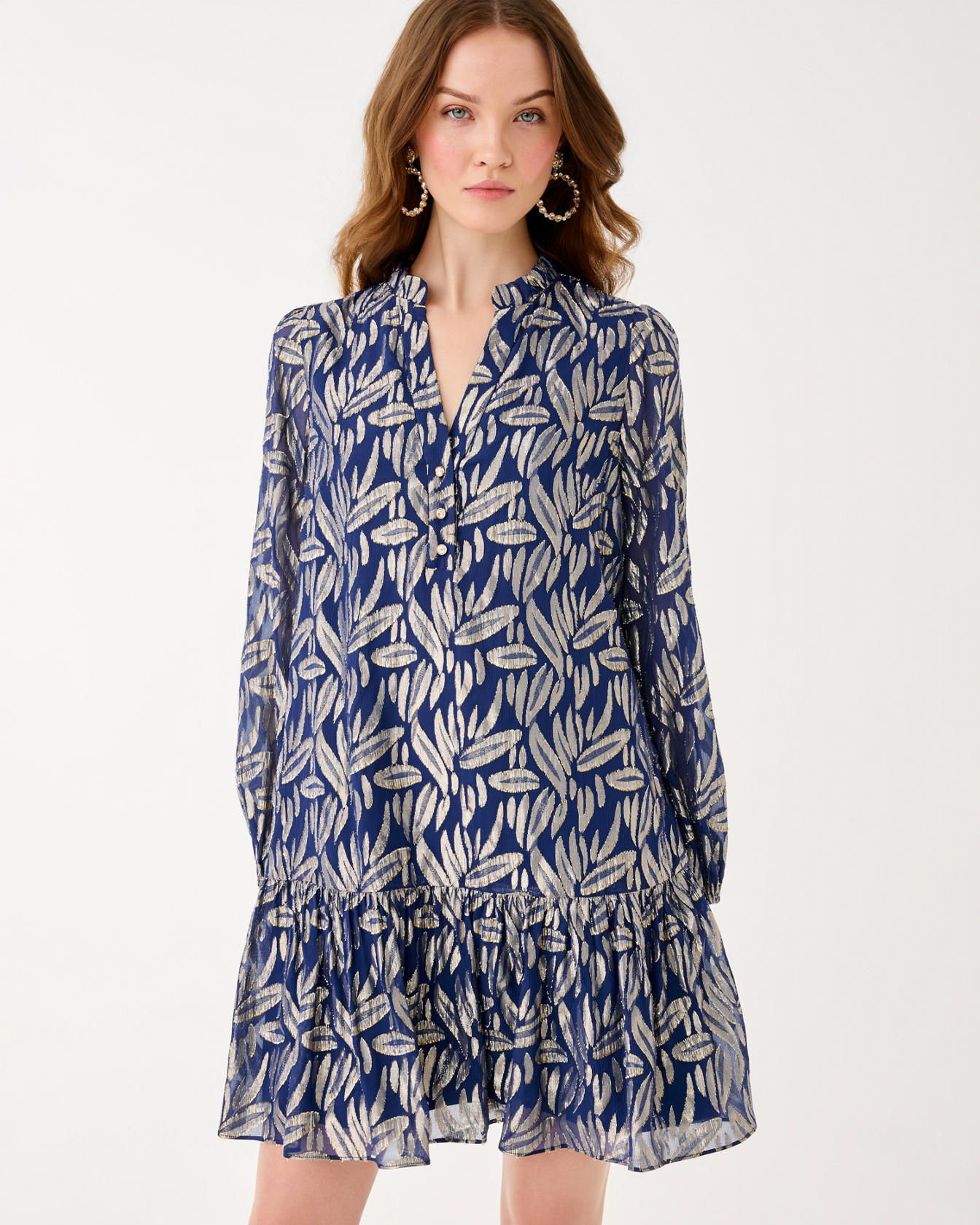 Evaline Silk Popover Dress