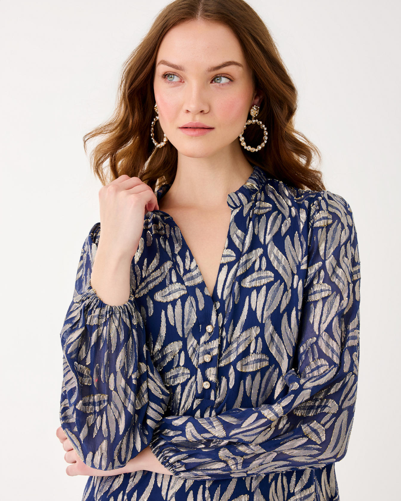 Evaline Silk Popover Dress - Image 4