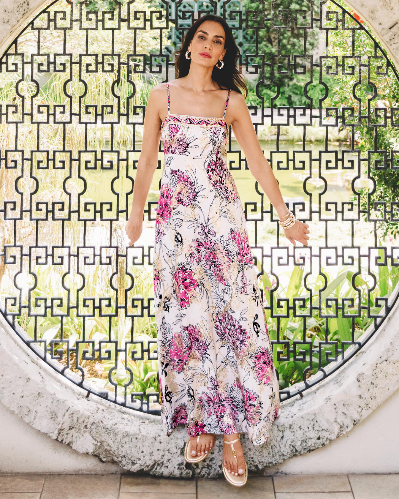 Kristi Beaded Jacquard Maxi Dress