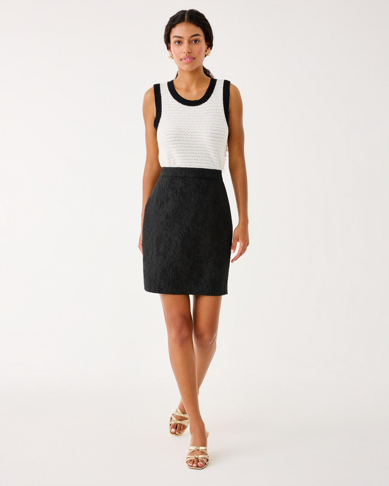 Candee Jacquard Pencil Skirt