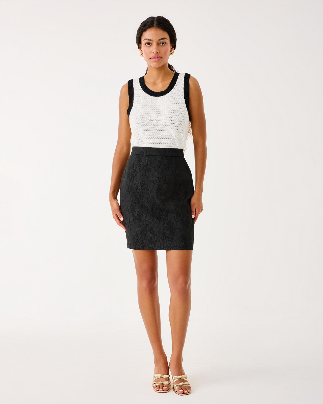 Candee Jacquard Pencil Skirt - Image 5